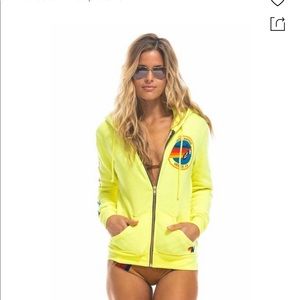 Logo Zip Hoodie Neon Yellow Pre-book